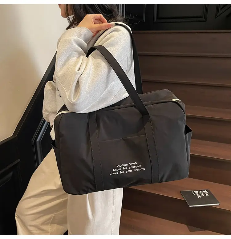 Yellow Zipper Shoulder Bag for Women Travel Shopping — feature 34