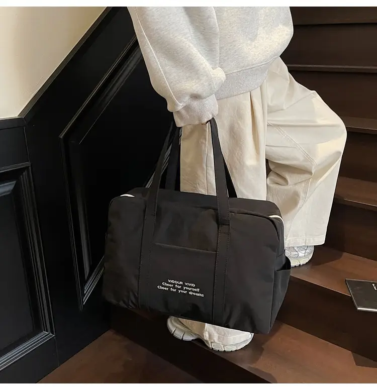 Yellow Zipper Shoulder Bag for Women Travel Shopping — feature 35