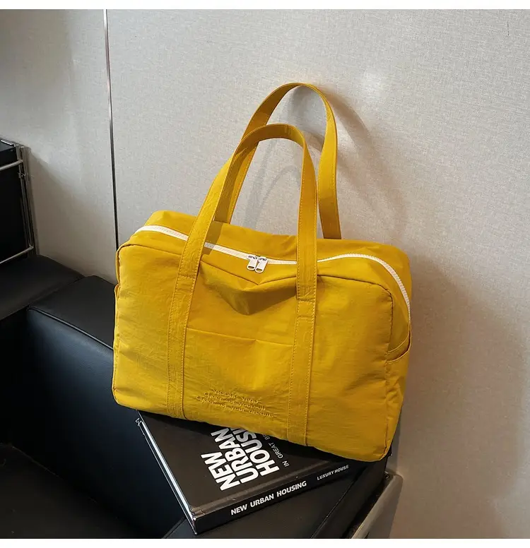 Yellow Zipper Shoulder Bag for Women Travel Shopping — feature 42