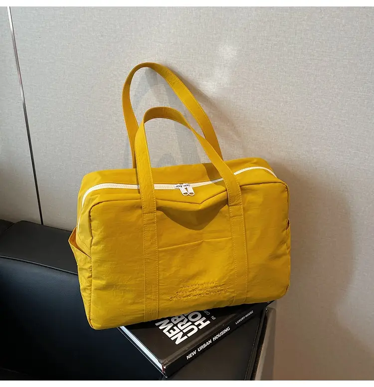 Yellow Zipper Shoulder Bag for Women Travel Shopping — feature 43
