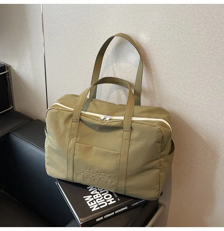 Yellow Zipper Shoulder Bag for Women Travel Shopping — feature 45