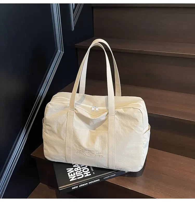 Yellow Zipper Shoulder Bag for Women Travel Shopping