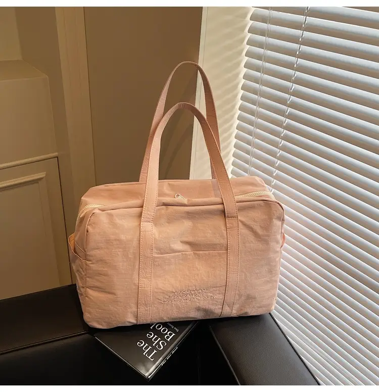 Yellow Zipper Shoulder Bag for Women Travel Shopping