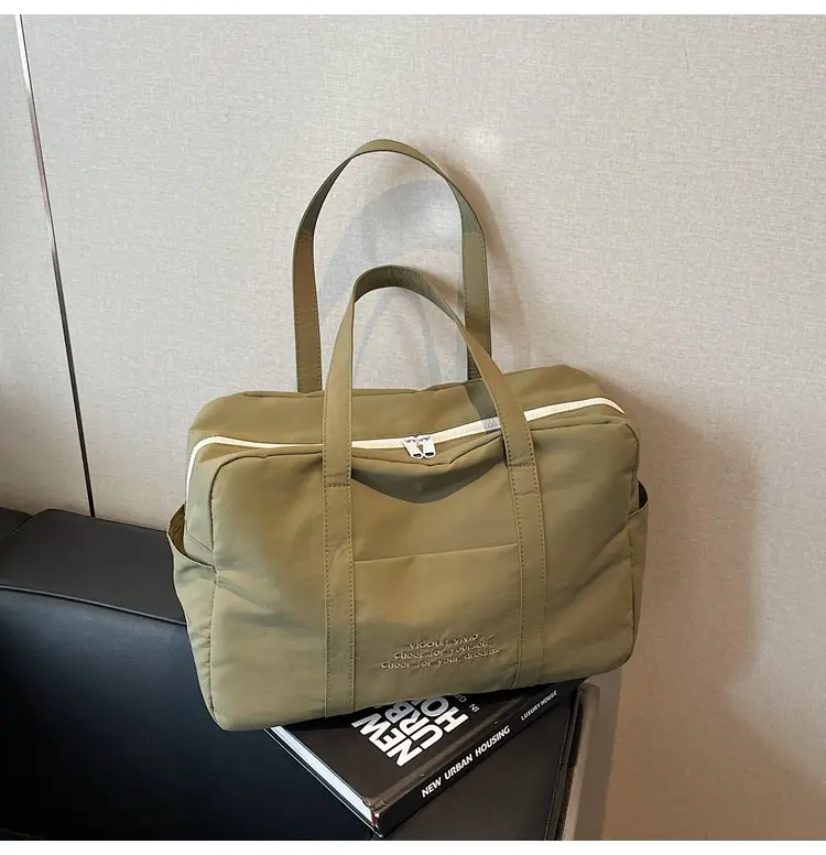Yellow Zipper Shoulder Bag for Women Travel Shopping