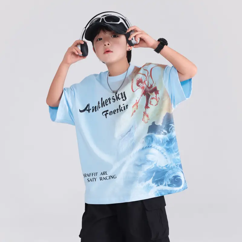 Boys Summer Nezha Pure Cotton T-Shirt 2026