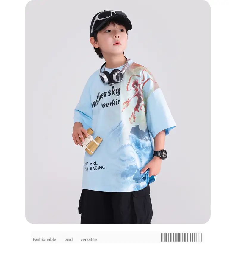 Boys Summer Nezha Pure Cotton T-Shirt 2026 — feature 9
