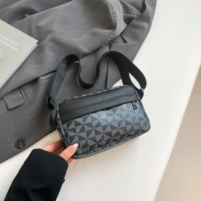 2025 Women's Black Geometric Crossbody Bag Mobile Phone Bag - Image 5