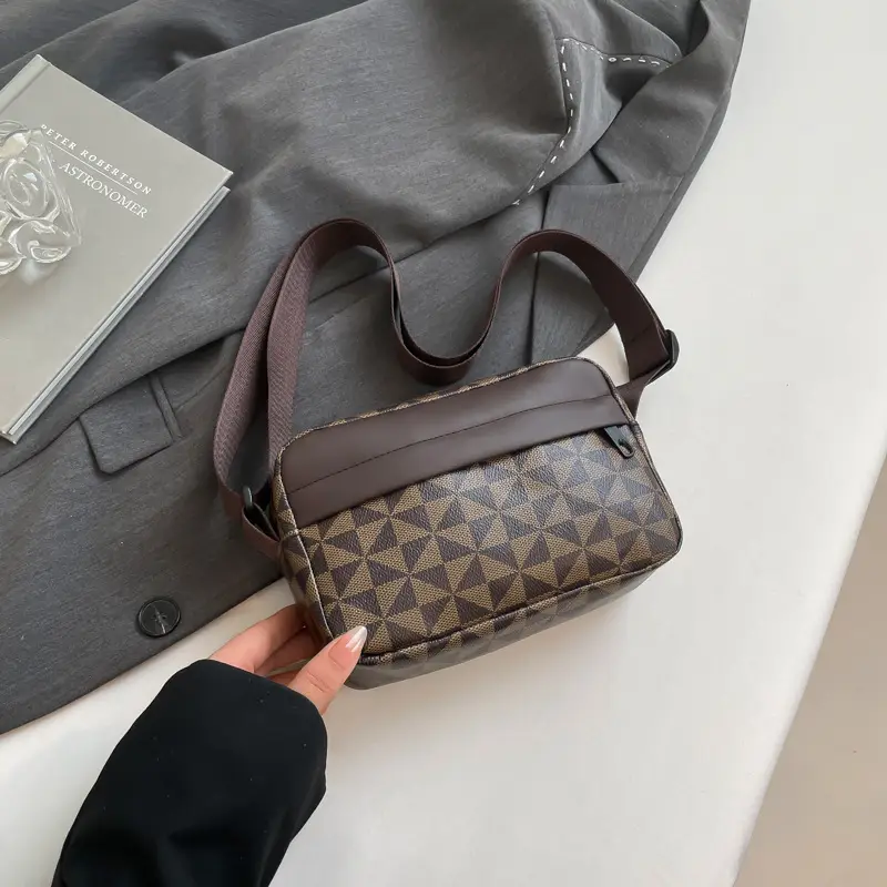 2025 Women's Black Geometric Crossbody Bag Mobile Phone Bag - Image 6