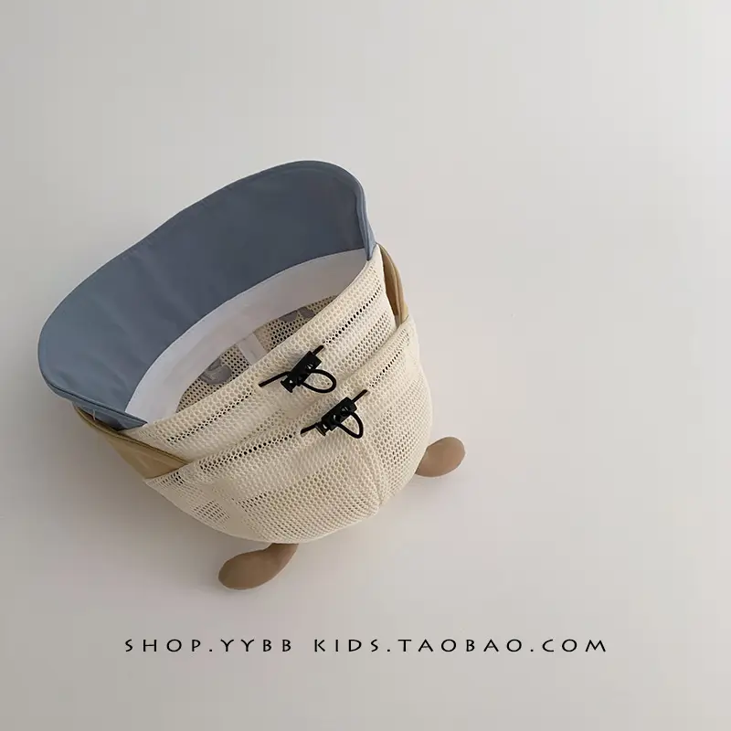 Children's Bear Ears Mesh Baseball Cap Brown White - Image 7