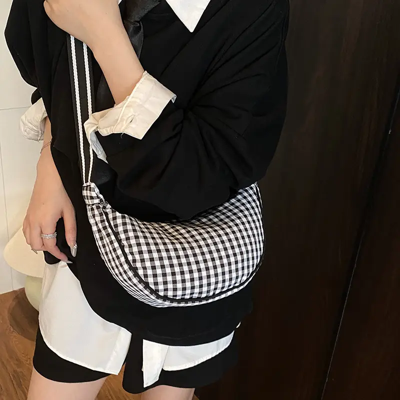 2025 Summer Yellow Checkered Shoulder Crossbody Bag - Image 6