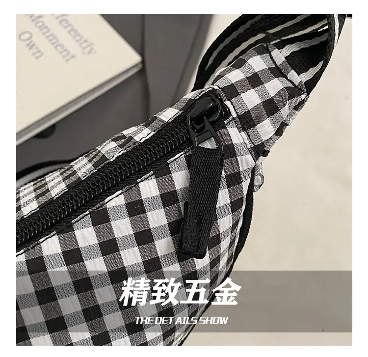 2025 Summer Yellow Checkered Shoulder Crossbody Bag — feature 11