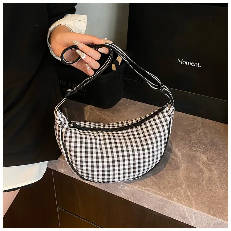 2025 Summer Yellow Checkered Shoulder Crossbody Bag — feature 20