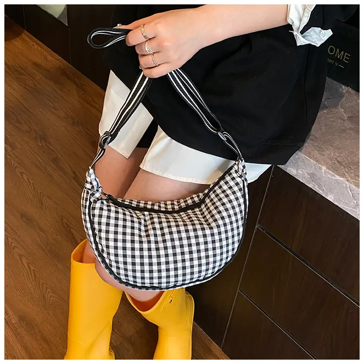 2025 Summer Yellow Checkered Shoulder Crossbody Bag — feature 21
