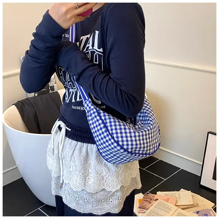 2025 Summer Yellow Checkered Shoulder Crossbody Bag — feature 26