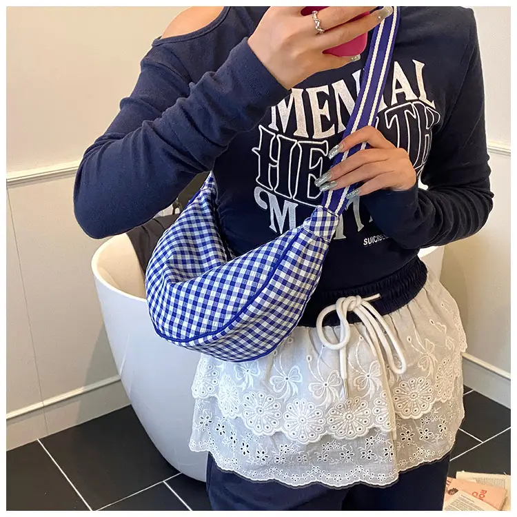 2025 Summer Yellow Checkered Shoulder Crossbody Bag — feature 27