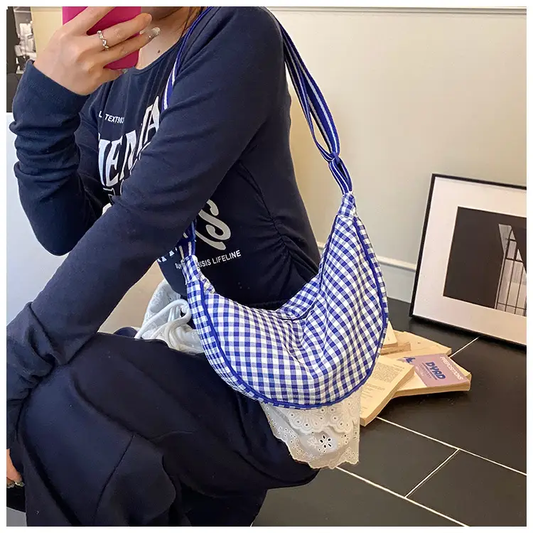 2025 Summer Yellow Checkered Shoulder Crossbody Bag — feature 30