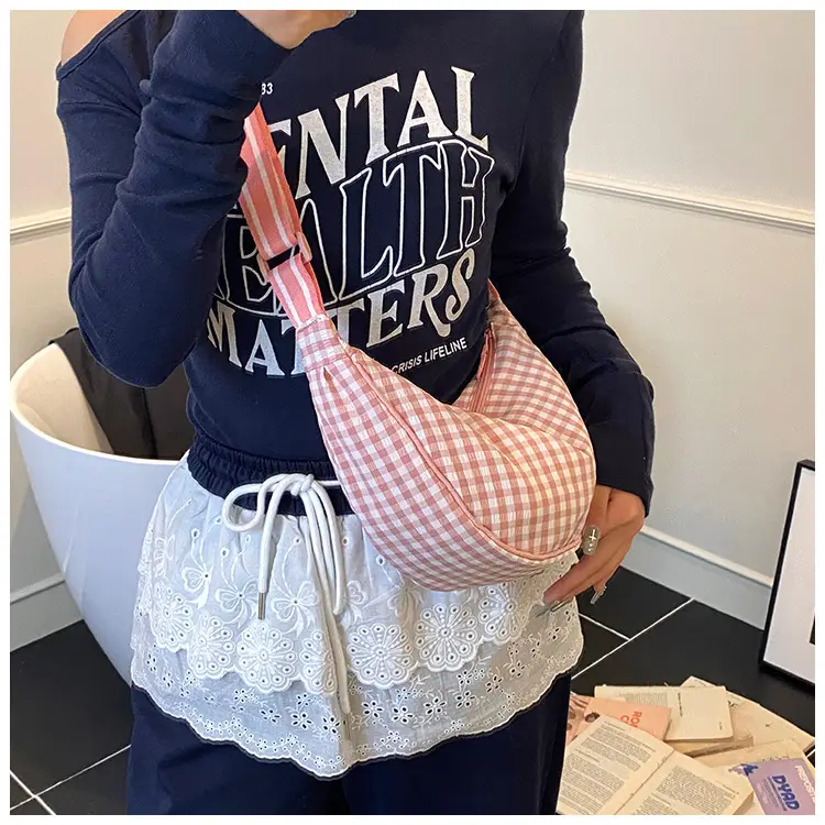 2025 Summer Yellow Checkered Shoulder Crossbody Bag — feature 32
