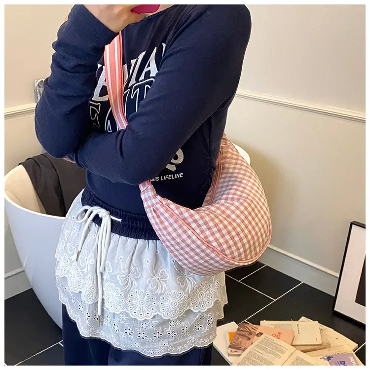 2025 Summer Yellow Checkered Shoulder Crossbody Bag — feature 33