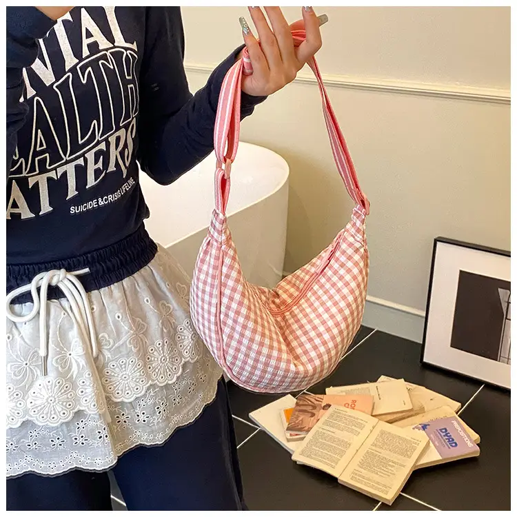 2025 Summer Yellow Checkered Shoulder Crossbody Bag — feature 35