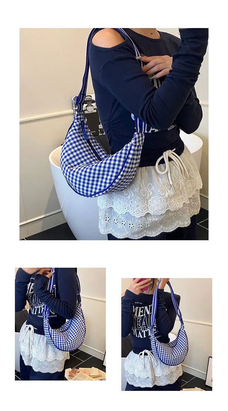 2025 Summer Yellow Checkered Shoulder Crossbody Bag — feature 6