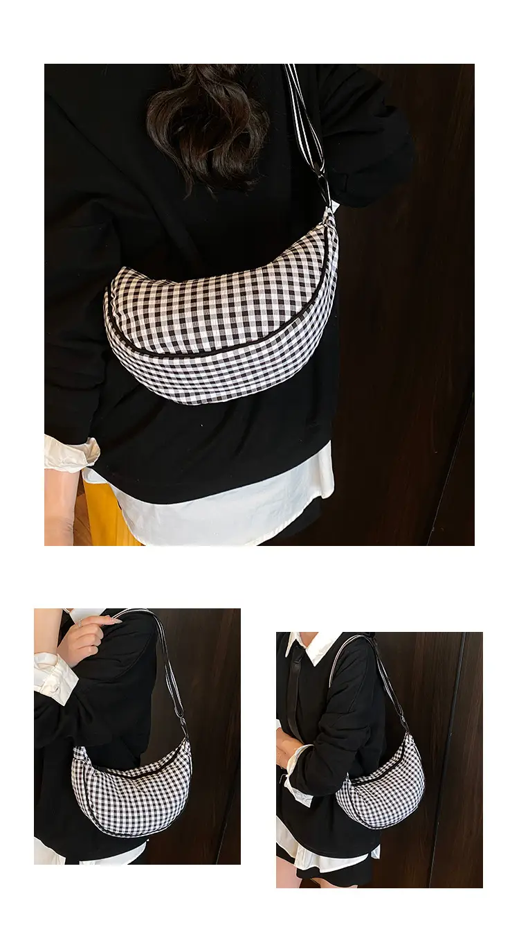 2025 Summer Yellow Checkered Shoulder Crossbody Bag — feature 7