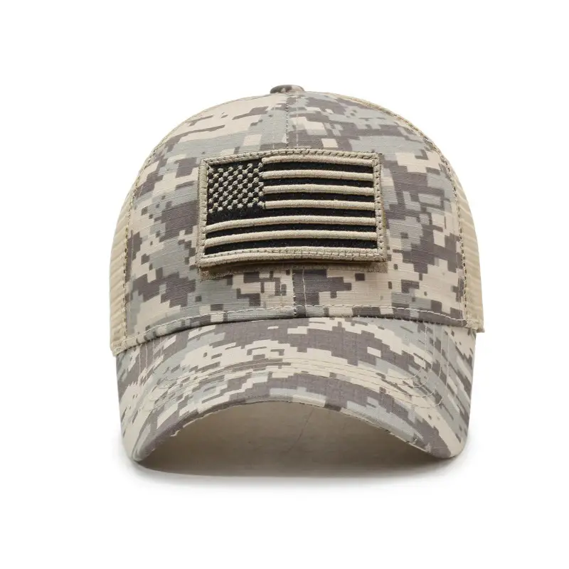 Tactical Camouflage Baseball Cap with Velcro & Mesh - Image 7