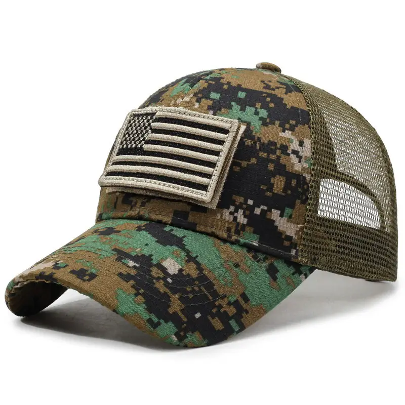 Tactical Camouflage Baseball Cap with Velcro & Mesh - Image 3