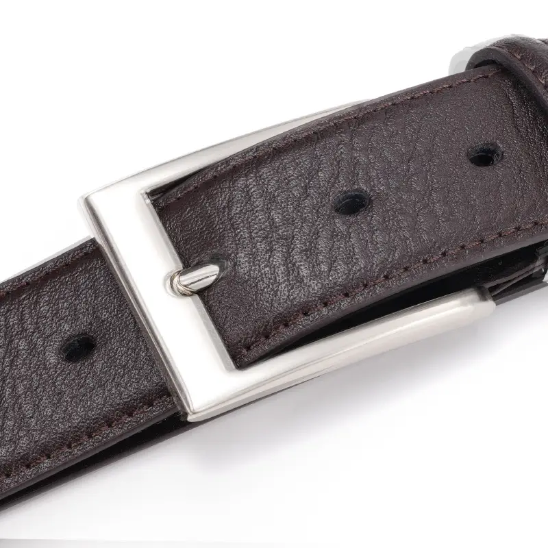 Men Genuine Leather Retro Brown Belt with Cross Buckle - Image 7