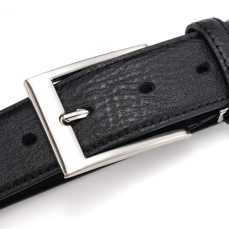 Men Genuine Leather Retro Brown Belt with Cross Buckle — feature 17