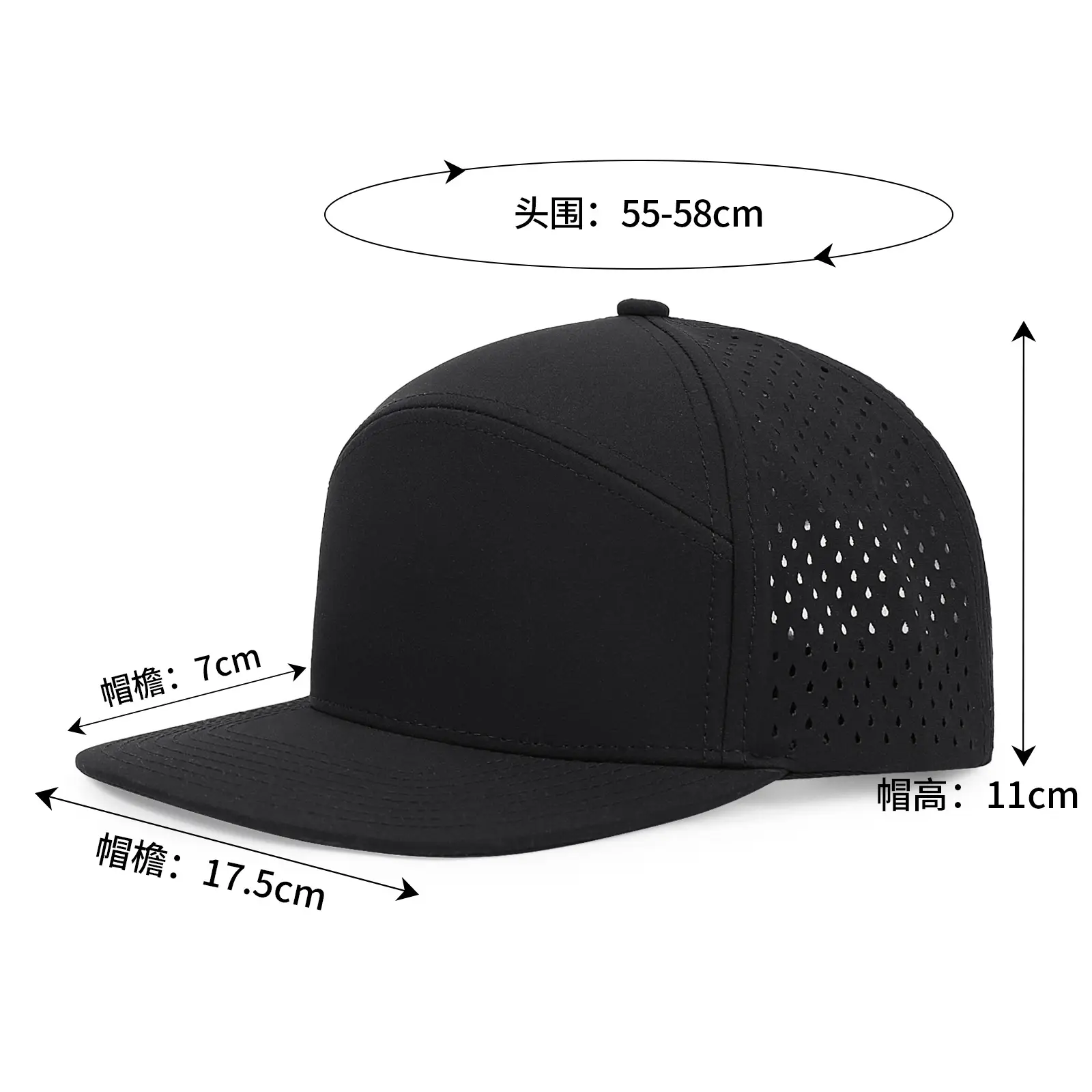 Black Polyester Sunscreen Hat for Men Outdoor Use - Image 12