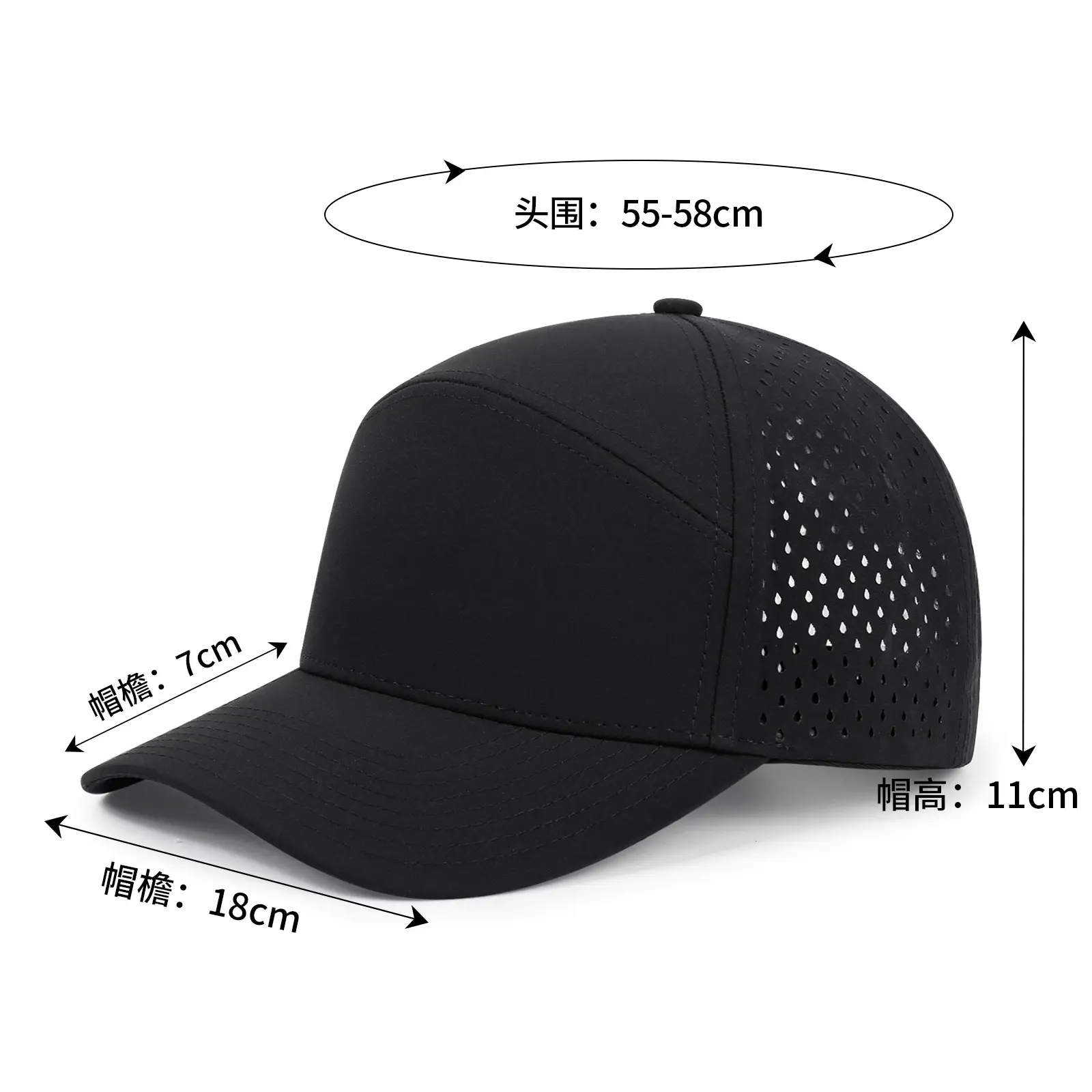 Black Polyester Sunscreen Hat for Men Outdoor Use — feature 8