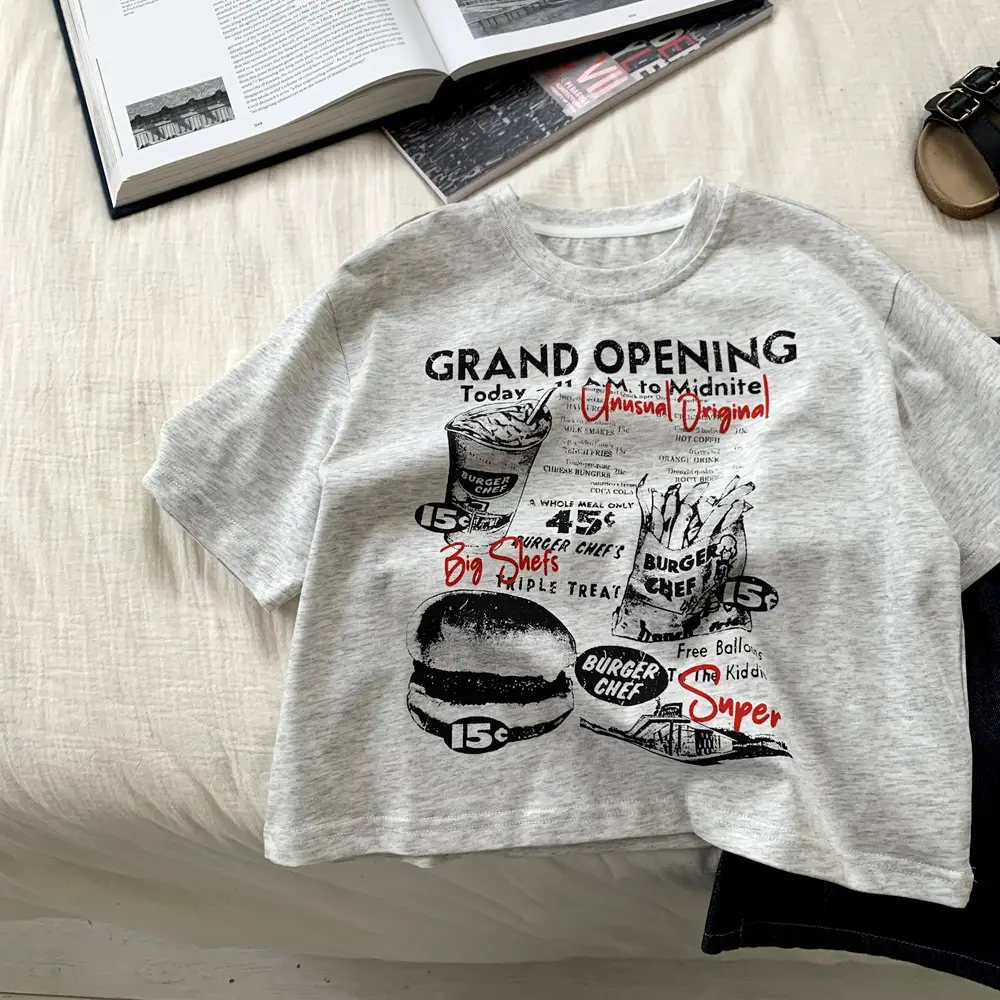 Boys Grey Graphic T-Shirt 2025 Summer Cool Western Style — feature 5