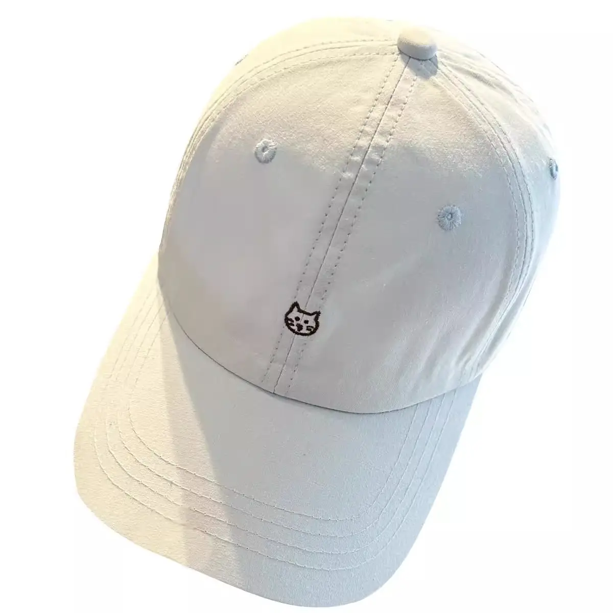 Beige Cat Embroidered Baseball Cap for Women - Image 11