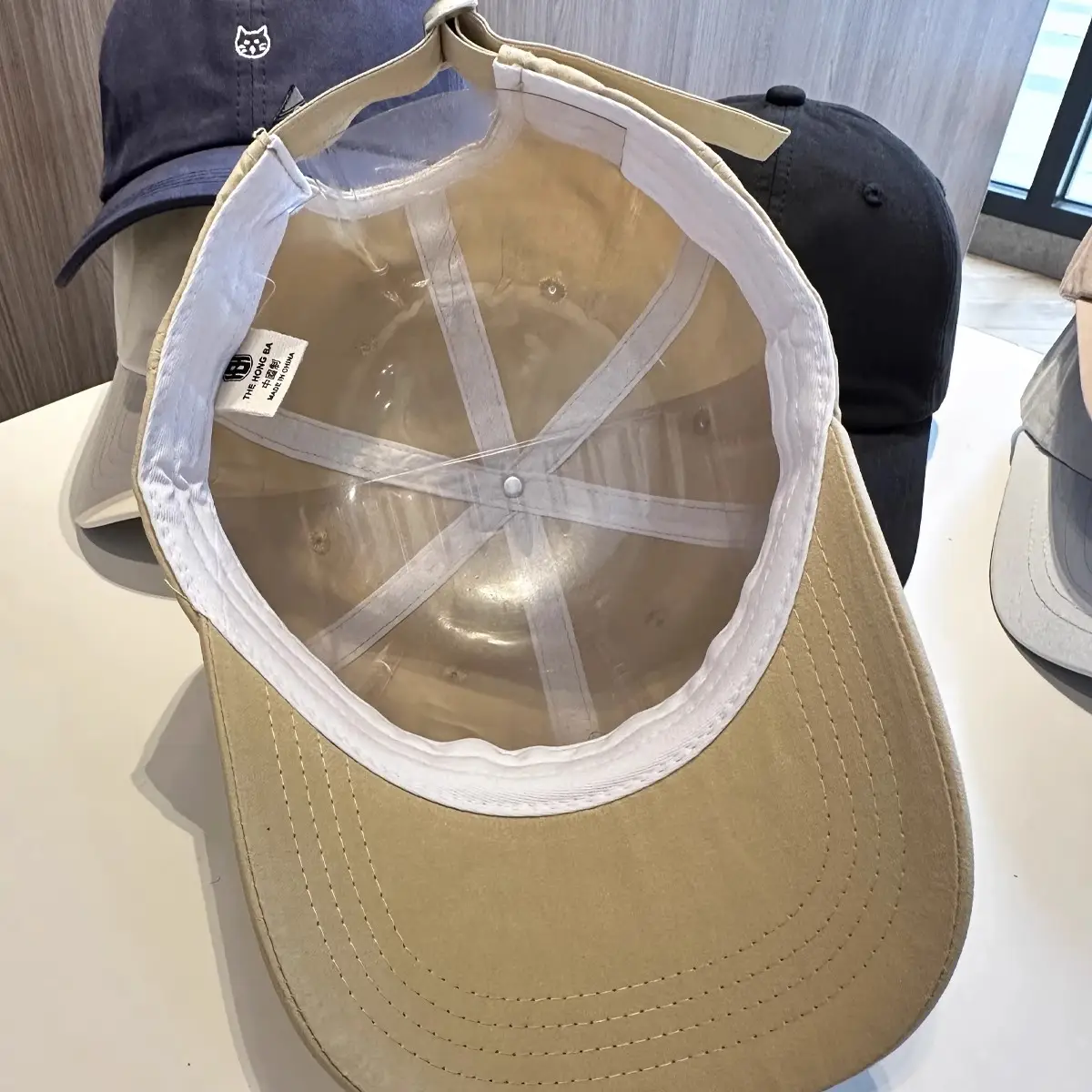 Beige Cat Embroidered Baseball Cap for Women — feature 13