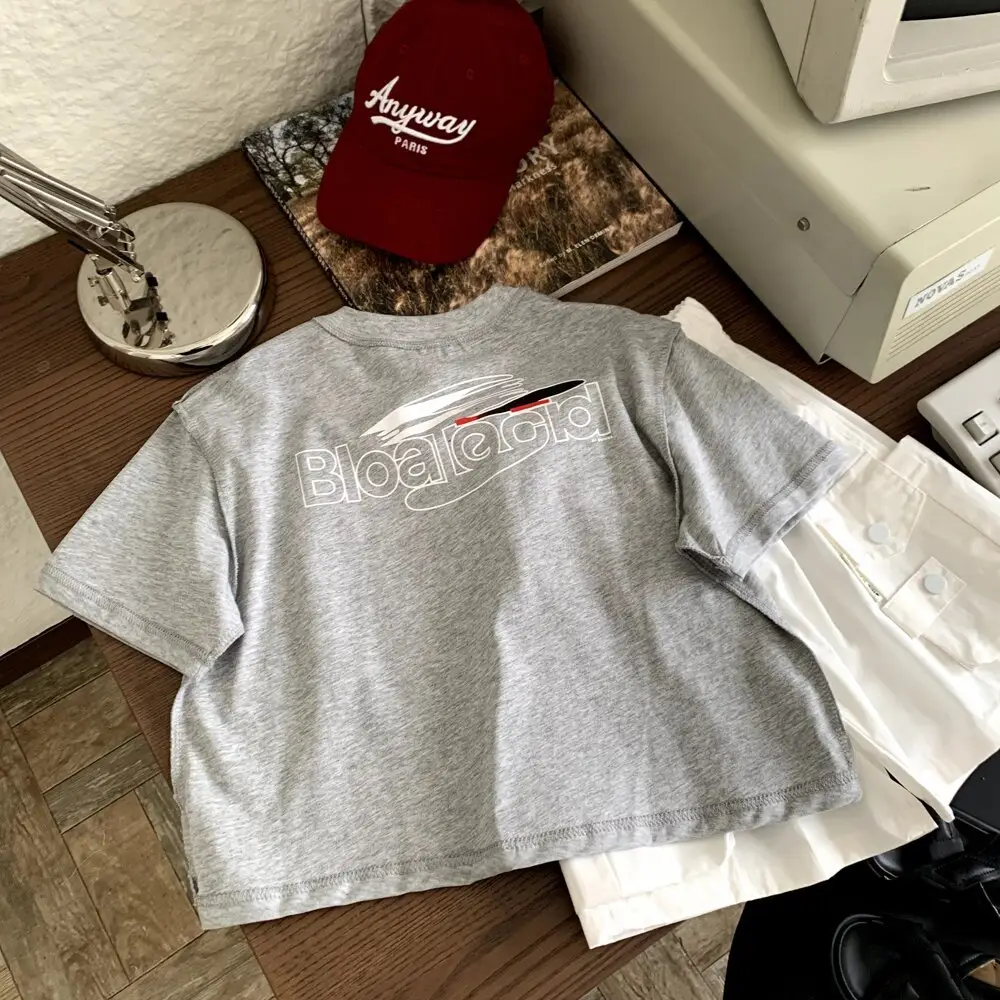 Boys Cotton Printed Short Sleeve Summer T-Shirt Grey 2025 - Image 3