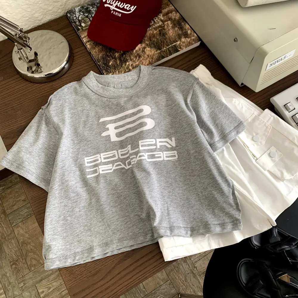 Boys Cotton Printed Short Sleeve Summer T-Shirt Grey 2025 — feature 3