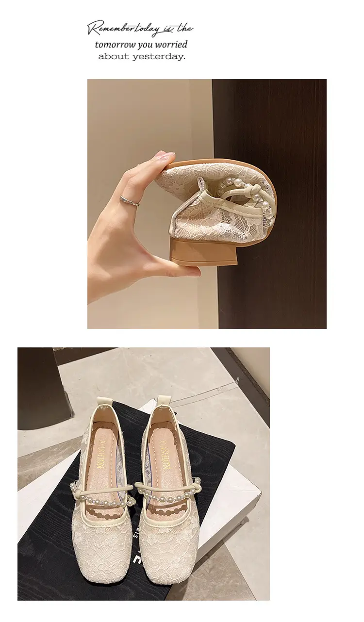 Shoes Women's Flat 2025 New Spring and Summer National Style Elegant Lace Hollow Breathable Skirt Cheongsam Bean Shoes — feature 11