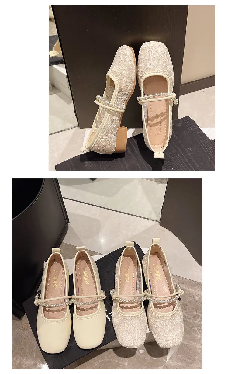 Shoes Women's Flat 2025 New Spring and Summer National Style Elegant Lace Hollow Breathable Skirt Cheongsam Bean Shoes — feature 12