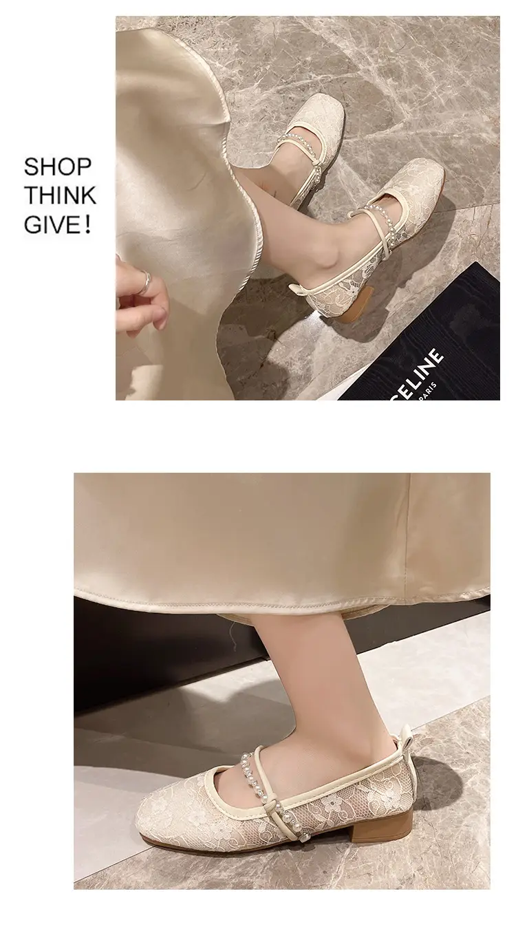 Shoes Women's Flat 2025 New Spring and Summer National Style Elegant Lace Hollow Breathable Skirt Cheongsam Bean Shoes — feature 7