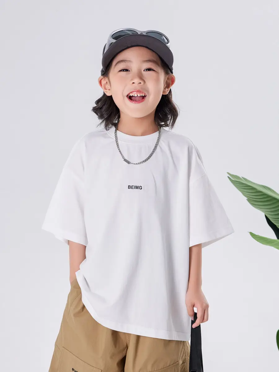 Boys Cotton T-shirt Large Summer Wear Loose Casual - Image 4