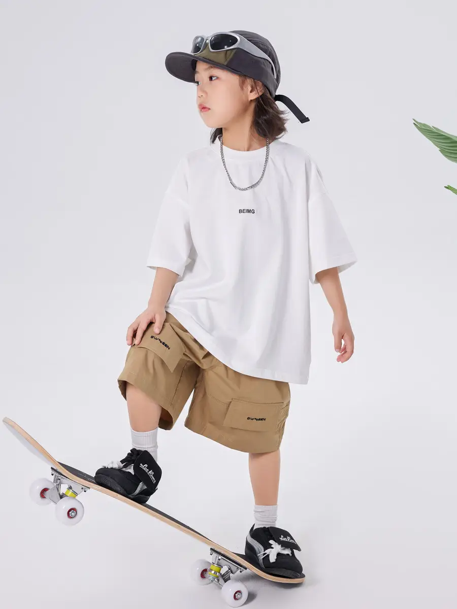 Boys Cotton T-shirt Large Summer Wear Loose Casual - Image 5