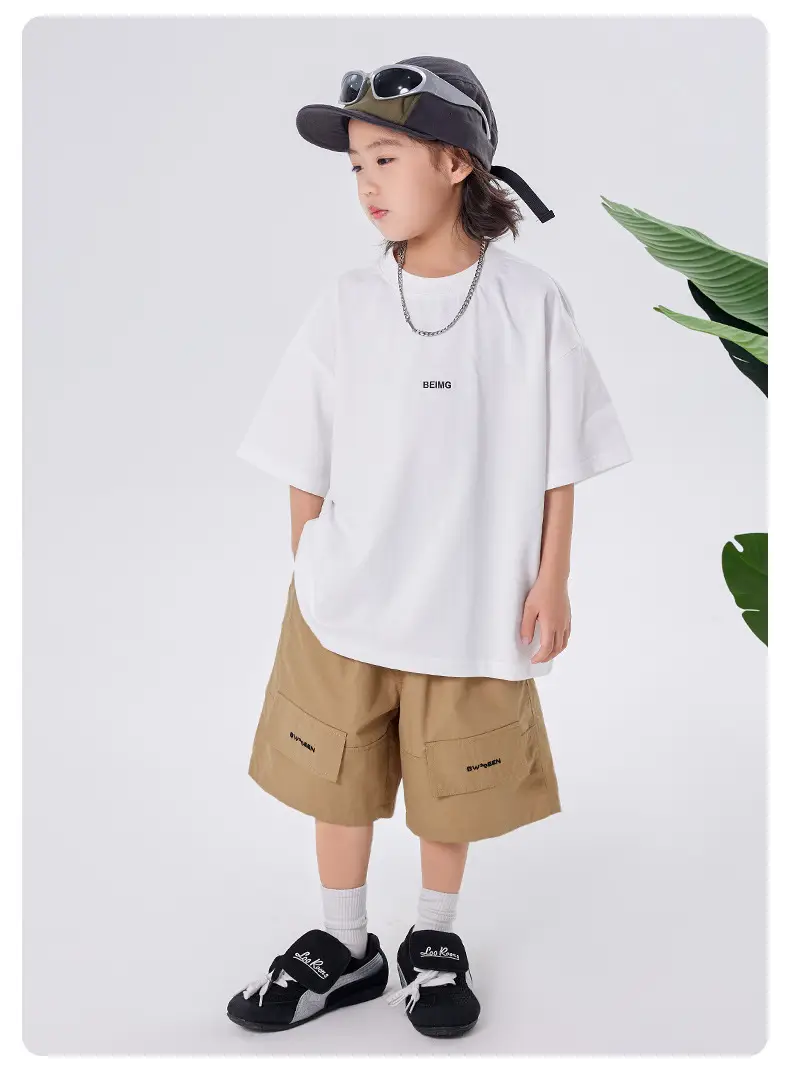 Boys Cotton T-shirt Large Summer Wear Loose Casual — feature 10