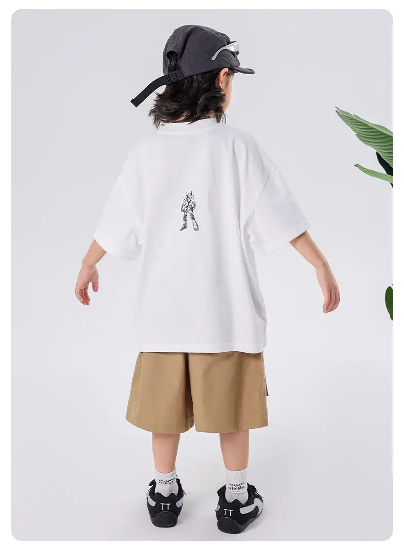 Boys Cotton T-shirt Large Summer Wear Loose Casual — feature 11