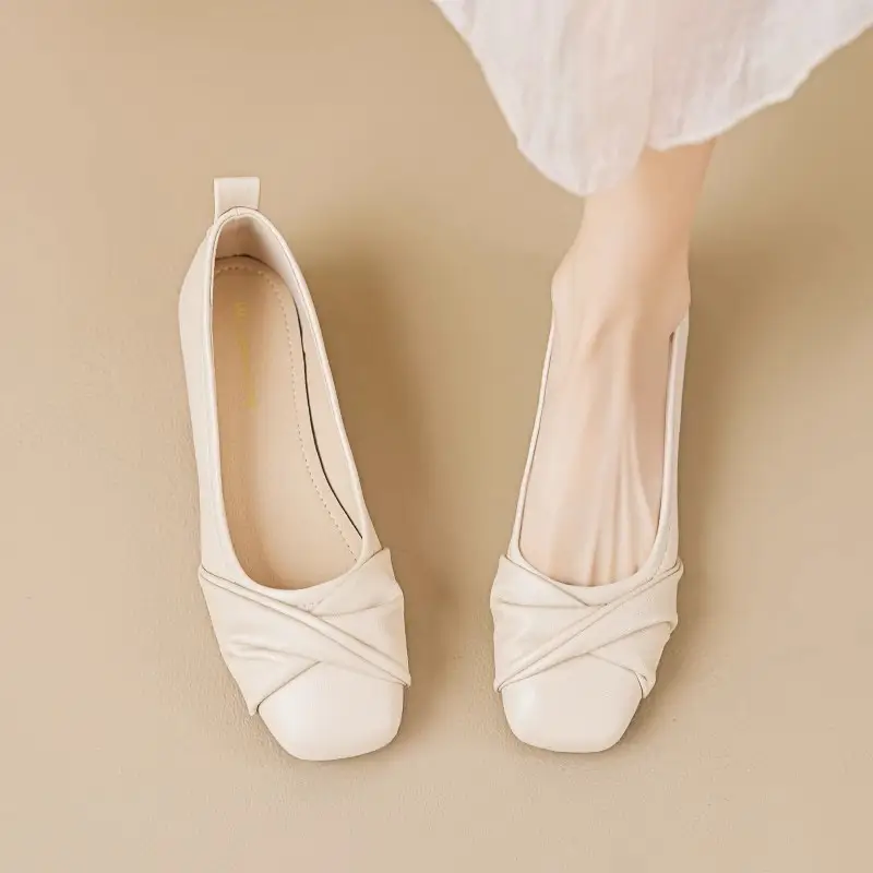 Women's Cream Flat Pumps Spring 2025 - Image 4