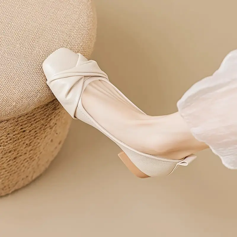 Women's Cream Flat Pumps Spring 2025 - Image 5