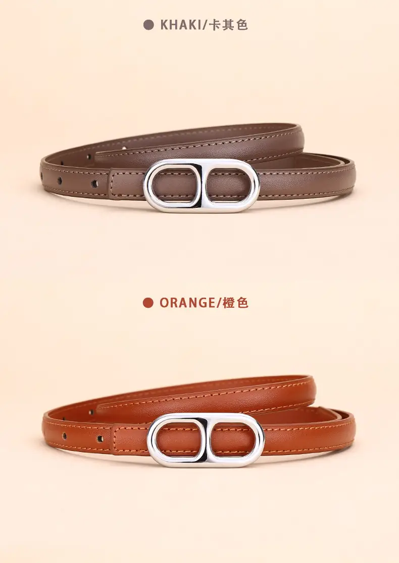Black Leather Belt with Silver Buckle for Women — feature 12