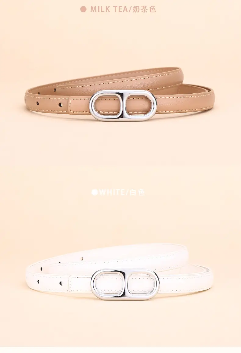 Black Leather Belt with Silver Buckle for Women — feature 13