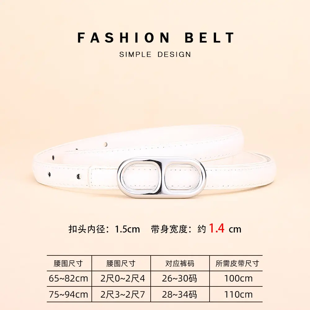 Black Leather Belt with Silver Buckle for Women - Image 6