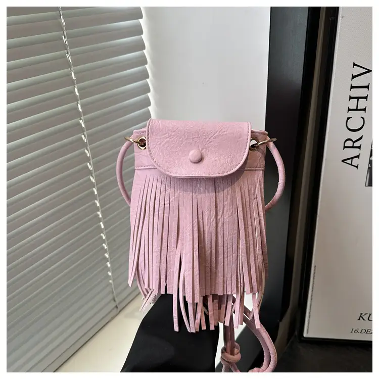 Pink Tassel Mobile Phone Bag for Women — feature 23