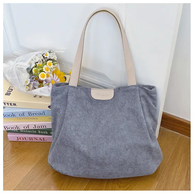Grey Textured Shoulder Bag for College Students - Image 3